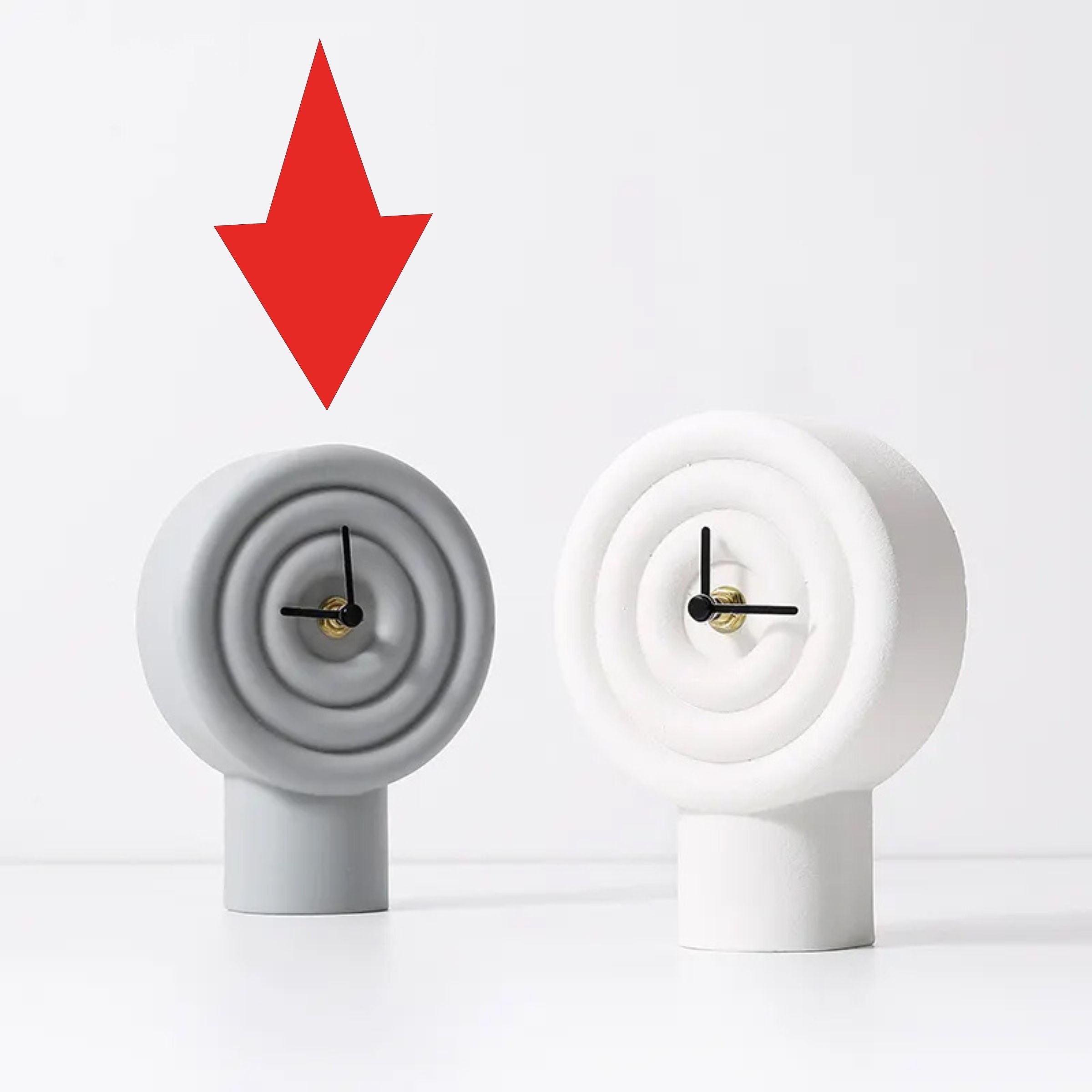 Grey Resin Table Clock Fc-Sz2177C -  Clocks - ebarza Furniture UAE | Shop Modern Furniture in Abu Dhabi & Dubai - مفروشات ايبازرا في الامارات | تسوق اثاث عصري وديكورات مميزة في دبي وابوظبي