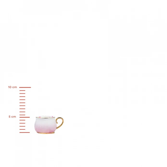Karaca Pink Garden Set Of 6 Coffee Cups 153.03.06.1467 -  Coffee Sets | طقم 6 فناجين قهوة كاراجا بينك جاردن - ebarza Furniture UAE | Shop Modern Furniture in Abu Dhabi & Dubai - مفروشات ايبازرا في الامارات | تسوق اثاث عصري وديكورات مميزة في دبي وابوظبي
