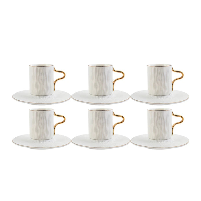 Karaca Aged Set Of 6 Coffee Cups 153.03.07.8414 -  Coffee Sets | مجموعة فناجين قهوة كاراجا من 6 فناجين - ebarza Furniture UAE | Shop Modern Furniture in Abu Dhabi & Dubai - مفروشات ايبازرا في الامارات | تسوق اثاث عصري وديكورات مميزة في دبي وابوظبي