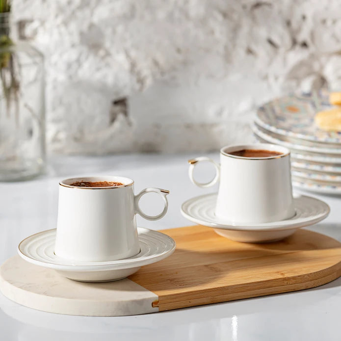 Karaca Tiryaki Set Of 2 Double Coffee Cups 153.03.07.9568 -  Coffee Sets | طقم فناجين قهوة مزدوج من كاراجا ترياكي - ebarza Furniture UAE | Shop Modern Furniture in Abu Dhabi & Dubai - مفروشات ايبازرا في الامارات | تسوق اثاث عصري وديكورات مميزة في دبي وابوظبي