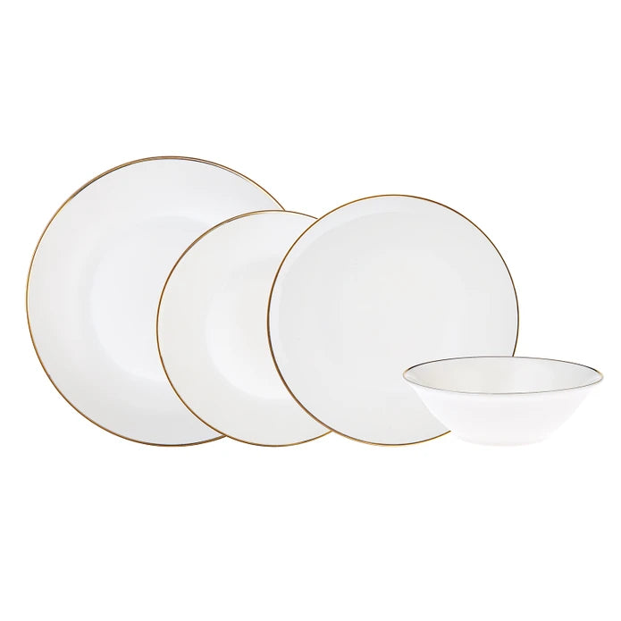 Karaca Alicia 24 Pieces 6 Person Porcelain Gold Round Dinnerware 153.03.06.5064 -  Dinnerware Sets - ebarza Furniture UAE | Shop Modern Furniture in Abu Dhabi & Dubai - مفروشات ايبازرا في الامارات | تسوق اثاث عصري وديكورات مميزة في دبي وابوظبي