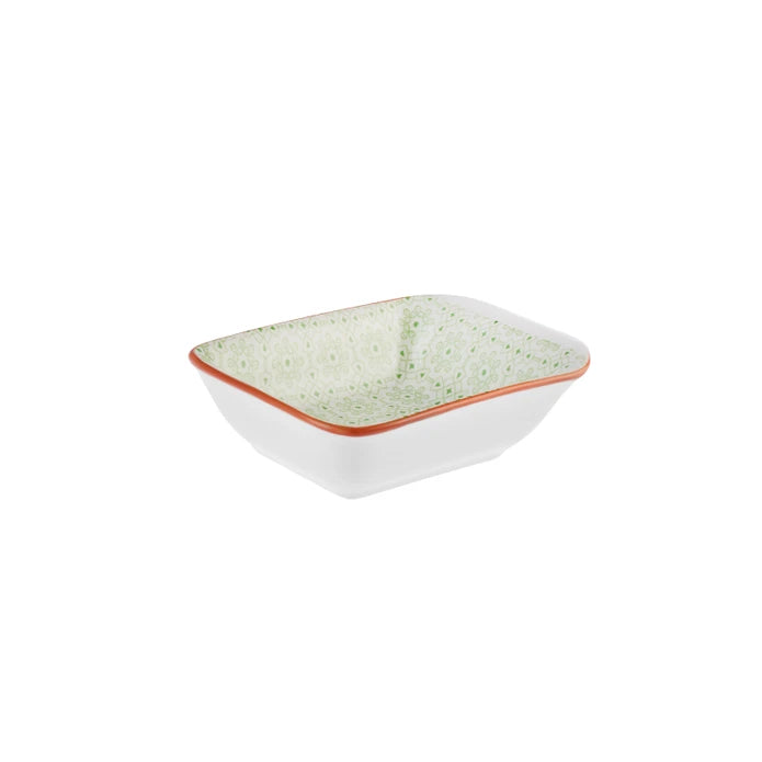Karaca Floral Green Rectangle Cookie/Sauce Bowl 10 cm 153.03.08.2995 -  Bowls - ebarza Furniture UAE | Shop Modern Furniture in Abu Dhabi & Dubai - مفروشات ايبازرا في الامارات | تسوق اثاث عصري وديكورات مميزة في دبي وابوظبي