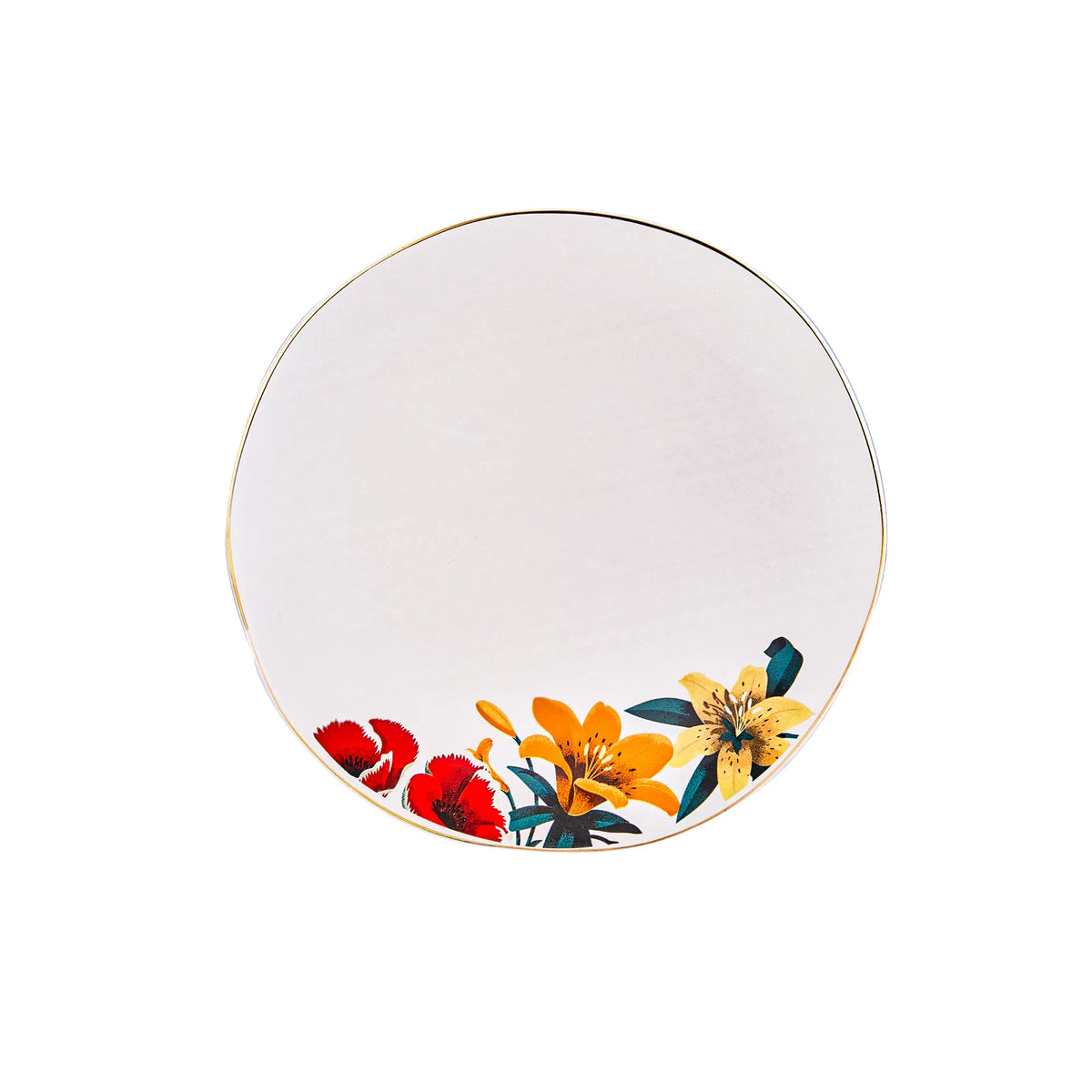 Green Karaca Frida Kahlo serving plate featuring vibrant artwork, ideal for stylish table settings and decorative display.