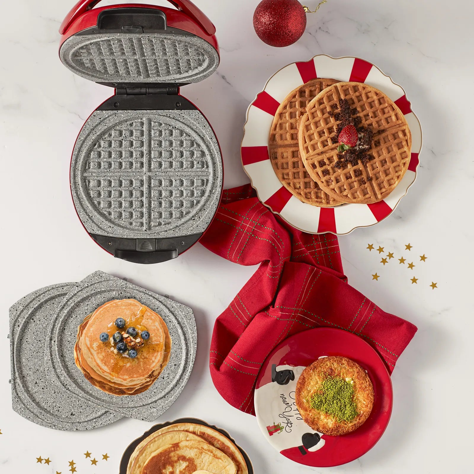 Karaca Funday Redgold Removable Plate Waffle Maker 1000W 153.01.06.4928 -  Kitchen Appliances - ebarza Furniture UAE | Shop Modern Furniture in Abu Dhabi & Dubai - مفروشات ايبازرا في الامارات | تسوق اثاث عصري وديكورات مميزة في دبي وابوظبي