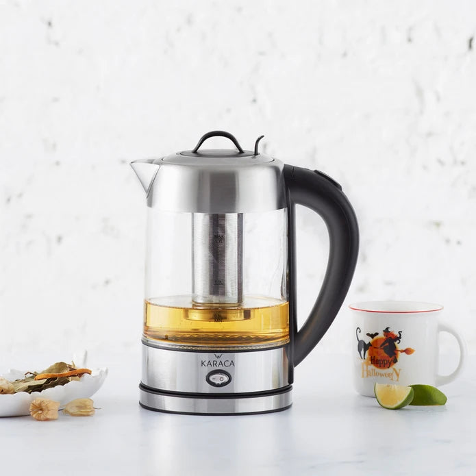 Karaca Glass Herbal Tea Maker With Led Lighting Inox 2202 153.01.06.1780/153.01.06.4887 -  Kitchen Appliances - ebarza Furniture UAE | Shop Modern Furniture in Abu Dhabi & Dubai - مفروشات ايبازرا في الامارات | تسوق اثاث عصري وديكورات مميزة في دبي وابوظبي