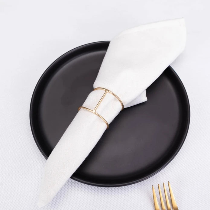 Karaca Home 3D Geometry 4-Piece Napkin Ring 300.22.02.0485 -  Napkin Rings - ebarza Furniture UAE | Shop Modern Furniture in Abu Dhabi & Dubai - مفروشات ايبازرا في الامارات | تسوق اثاث عصري وديكورات مميزة في دبي وابوظبي
