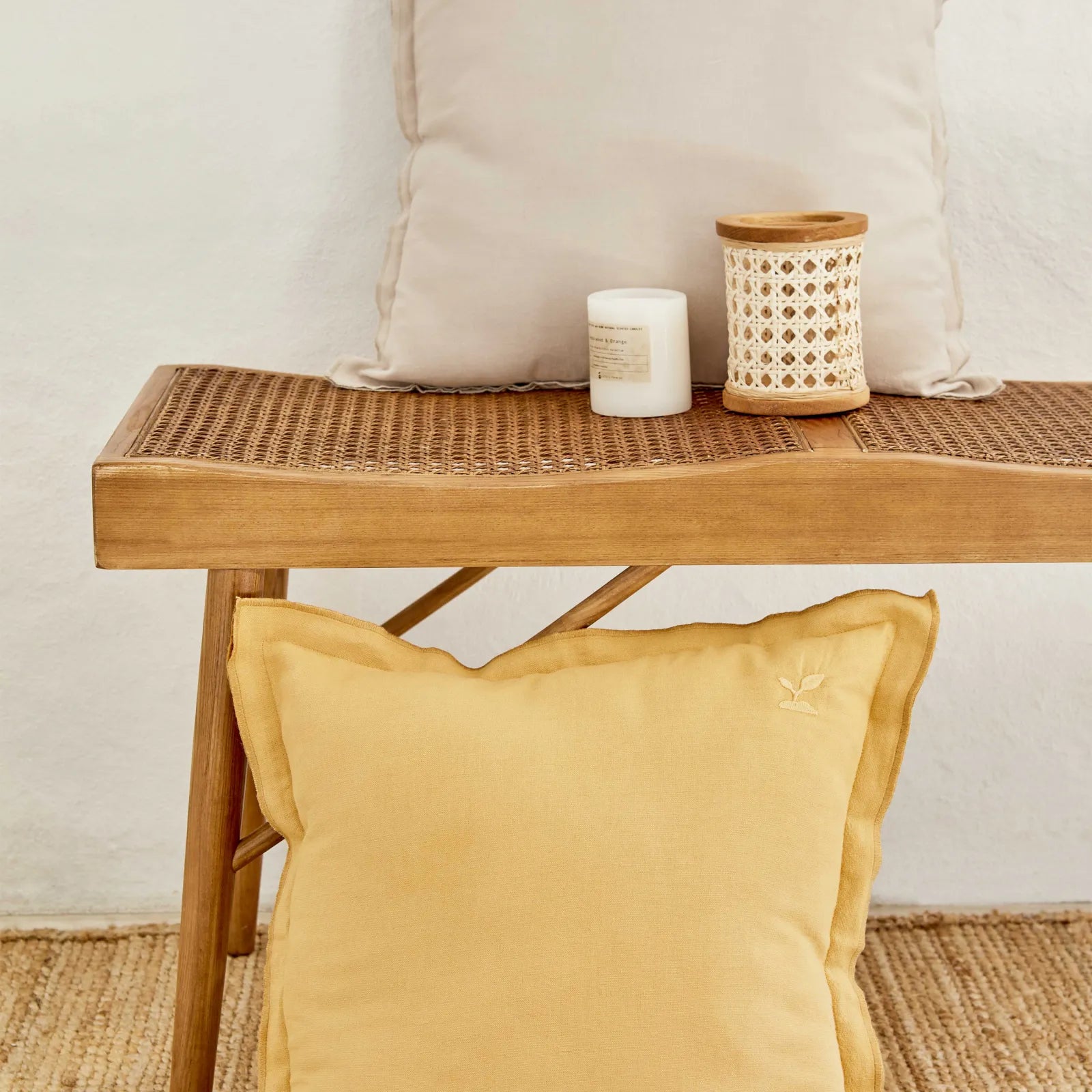 Karaca Home 4 Element Mustard Filled Flat Pillow 45X45 Cm 200.18.01.0907 -  Cushions - ebarza Furniture UAE | Shop Modern Furniture in Abu Dhabi & Dubai - مفروشات ايبازرا في الامارات | تسوق اثاث عصري وديكورات مميزة في دبي وابوظبي