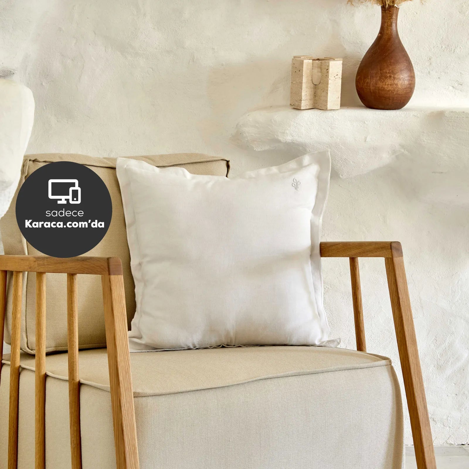 Karaca Home 4 Element White Filled Flat Pillow 45X45 Cm 200.18.01.0908 -  Cushions - ebarza Furniture UAE | Shop Modern Furniture in Abu Dhabi & Dubai - مفروشات ايبازرا في الامارات | تسوق اثاث عصري وديكورات مميزة في دبي وابوظبي