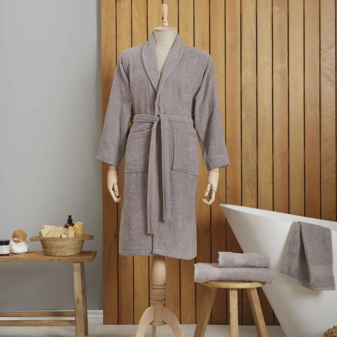 Karaca Home Dielle Gray Recycle Women's Bathrobe S/M 200.20.01.0681 -  Bathrobe Sets - ebarza Furniture UAE | Shop Modern Furniture in Abu Dhabi & Dubai - مفروشات ايبازرا في الامارات | تسوق اثاث عصري وديكورات مميزة في دبي وابوظبي