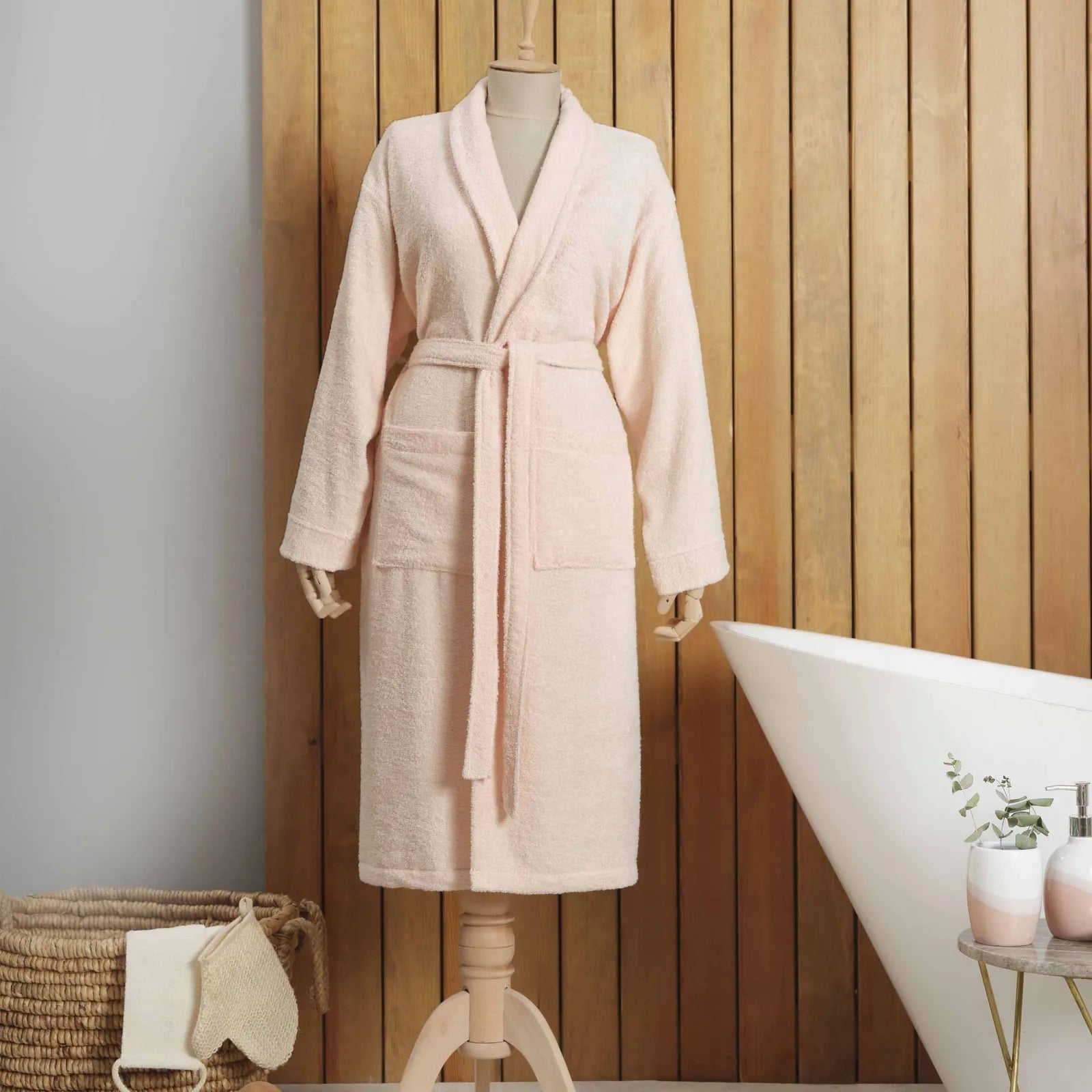 Karaca Home Dielle Recycle Women's Bathrobe L XL Powder 200.20.01.0689 -  Bathrobe Sets - ebarza Furniture UAE | Shop Modern Furniture in Abu Dhabi & Dubai - مفروشات ايبازرا في الامارات | تسوق اثاث عصري وديكورات مميزة في دبي وابوظبي