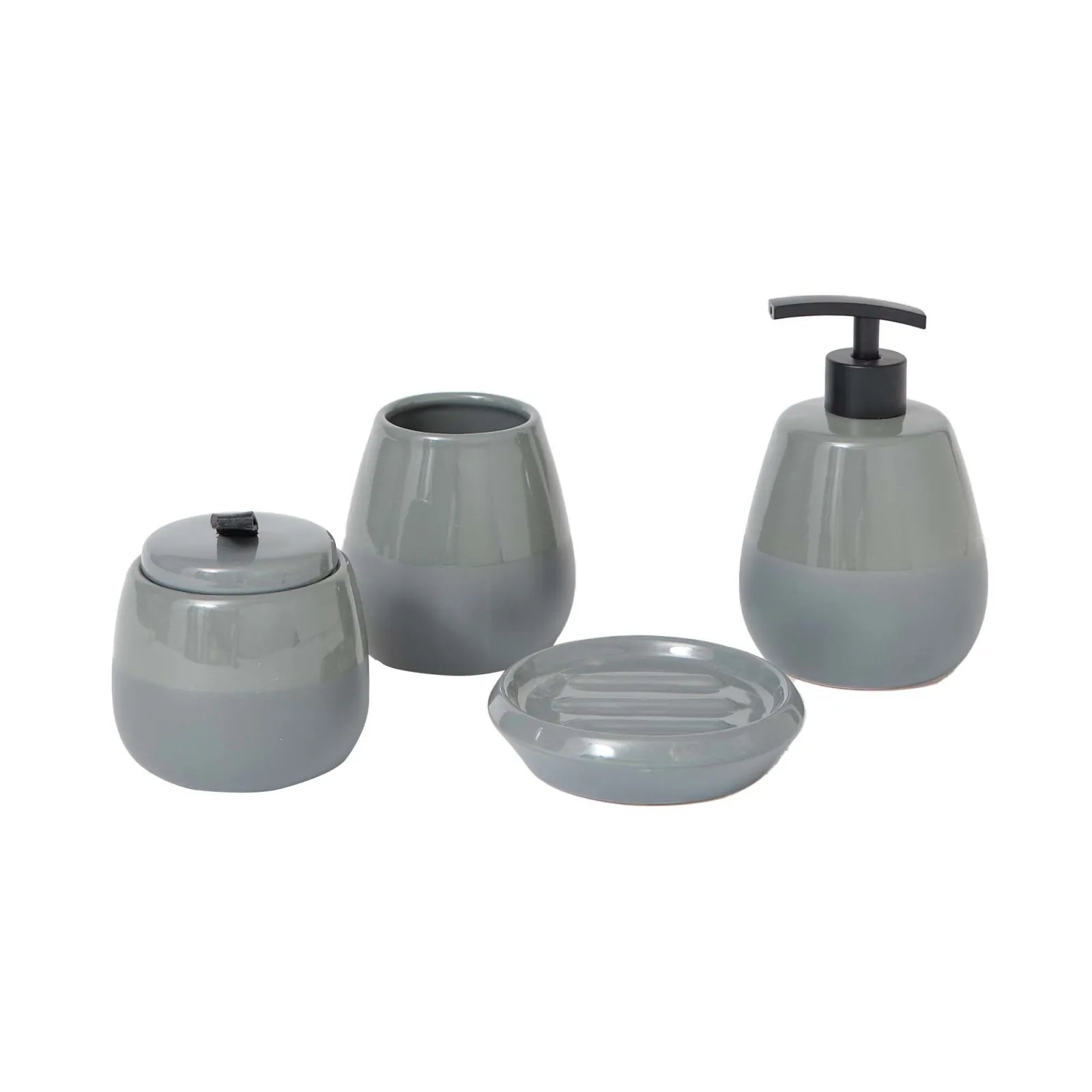 Karaca Home Gray 4 Pcs Bathroom Set 300.21.02.0257 -  Bath Sets - ebarza Furniture UAE | Shop Modern Furniture in Abu Dhabi & Dubai - مفروشات ايبازرا في الامارات | تسوق اثاث عصري وديكورات مميزة في دبي وابوظبي