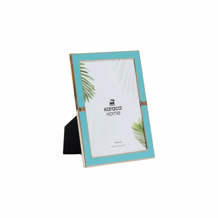 Karaca Home Jovana Photo Frame Blue/Gold 13x18 cm 300.22.02.0098 -  Photo Frames - ebarza Furniture UAE | Shop Modern Furniture in Abu Dhabi & Dubai - مفروشات ايبازرا في الامارات | تسوق اثاث عصري وديكورات مميزة في دبي وابوظبي