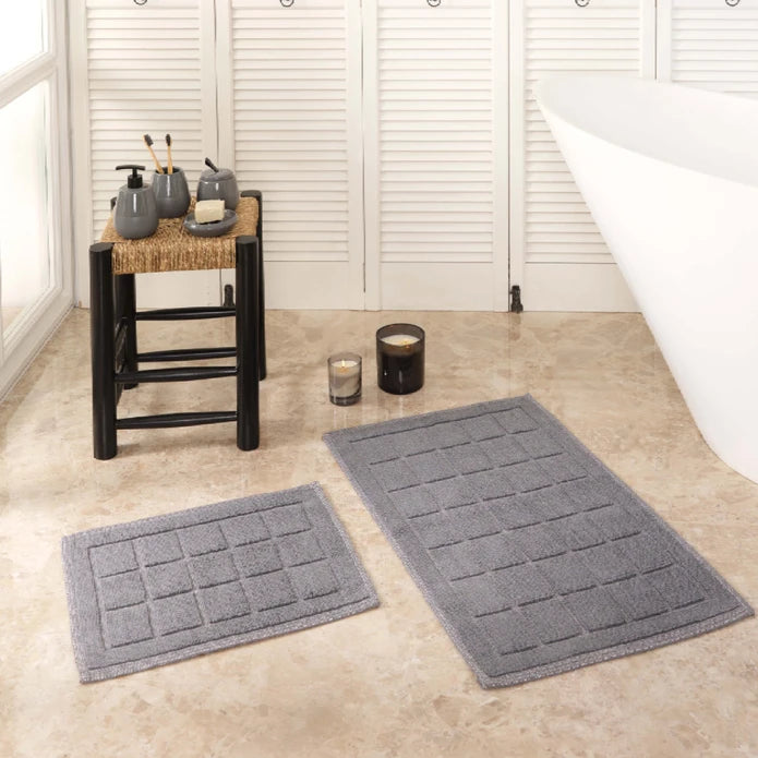 Karaca Home Kelly Quatre Gray Mop Set 200.21.01.0230 -  Bath Mats - ebarza Furniture UAE | Shop Modern Furniture in Abu Dhabi & Dubai - مفروشات ايبازرا في الامارات | تسوق اثاث عصري وديكورات مميزة في دبي وابوظبي