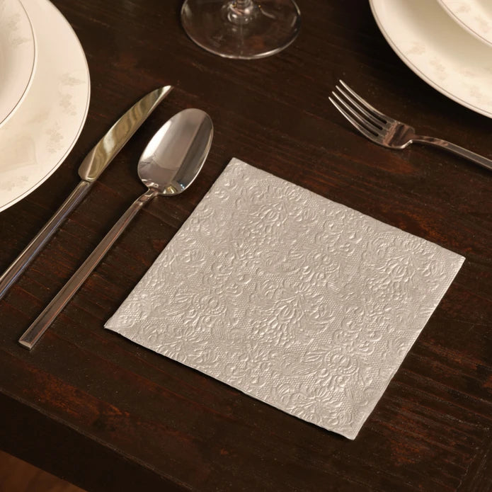 Karaca Home New Year Elegance Silver 20 Pcs Paper Napkin 300.22.02.1034 -  Napkins - ebarza Furniture UAE | Shop Modern Furniture in Abu Dhabi & Dubai - مفروشات ايبازرا في الامارات | تسوق اثاث عصري وديكورات مميزة في دبي وابوظبي