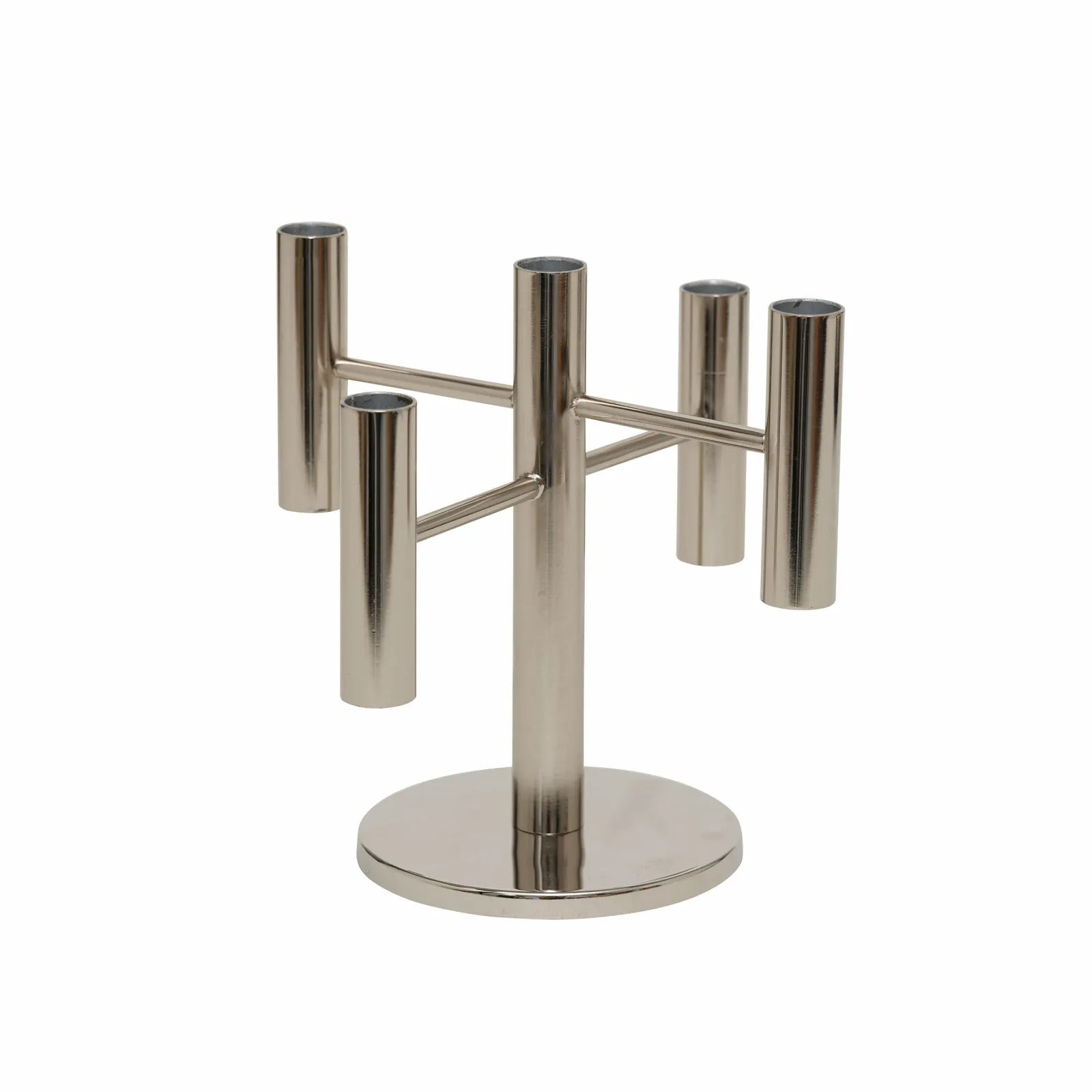 Karaca Home New Year Glenna 5 Silver Candlestick 300.22.02.0591 -  Candle Holders - ebarza Furniture UAE | Shop Modern Furniture in Abu Dhabi & Dubai - مفروشات ايبازرا في الامارات | تسوق اثاث عصري وديكورات مميزة في دبي وابوظبي