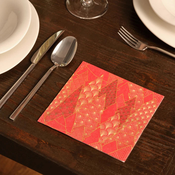 Karaca Home New Year Luxury Trees Red 20 Pcs Paper Napkin 300.22.02.1023 -  Napkins - ebarza Furniture UAE | Shop Modern Furniture in Abu Dhabi & Dubai - مفروشات ايبازرا في الامارات | تسوق اثاث عصري وديكورات مميزة في دبي وابوظبي