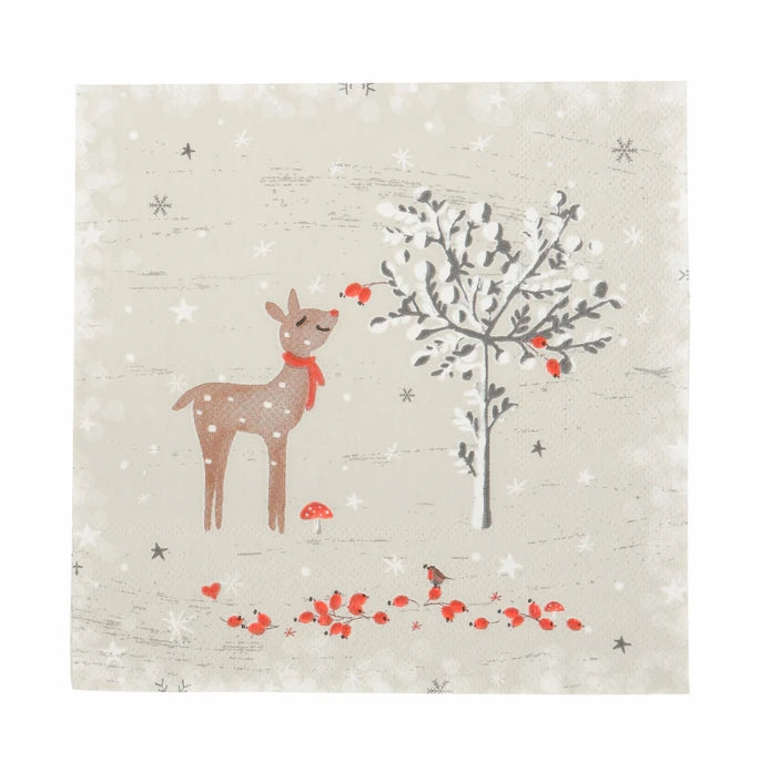 Karaca Home New Year Sniffing Deer 20 Pcs Paper Napkin 300.22.02.1017 -  Napkins - ebarza Furniture UAE | Shop Modern Furniture in Abu Dhabi & Dubai - مفروشات ايبازرا في الامارات | تسوق اثاث عصري وديكورات مميزة في دبي وابوظبي