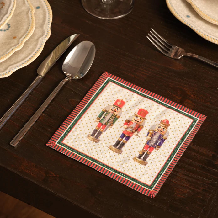 Karaca Home New Year Three Nutcrackers 20 Pcs Paper Napkin 300.22.02.1016 -  Napkins - ebarza Furniture UAE | Shop Modern Furniture in Abu Dhabi & Dubai - مفروشات ايبازرا في الامارات | تسوق اثاث عصري وديكورات مميزة في دبي وابوظبي