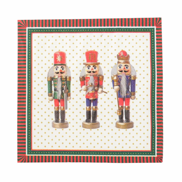 Karaca Home New Year Three Nutcrackers 20 Pcs Paper Napkin 300.22.02.1016 -  Napkins - ebarza Furniture UAE | Shop Modern Furniture in Abu Dhabi & Dubai - مفروشات ايبازرا في الامارات | تسوق اثاث عصري وديكورات مميزة في دبي وابوظبي