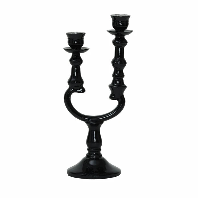 Karaca Home Pop-Art 2-Set Black Candlestick 300.22.02.0531 -  Candle Holders - ebarza Furniture UAE | Shop Modern Furniture in Abu Dhabi & Dubai - مفروشات ايبازرا في الامارات | تسوق اثاث عصري وديكورات مميزة في دبي وابوظبي