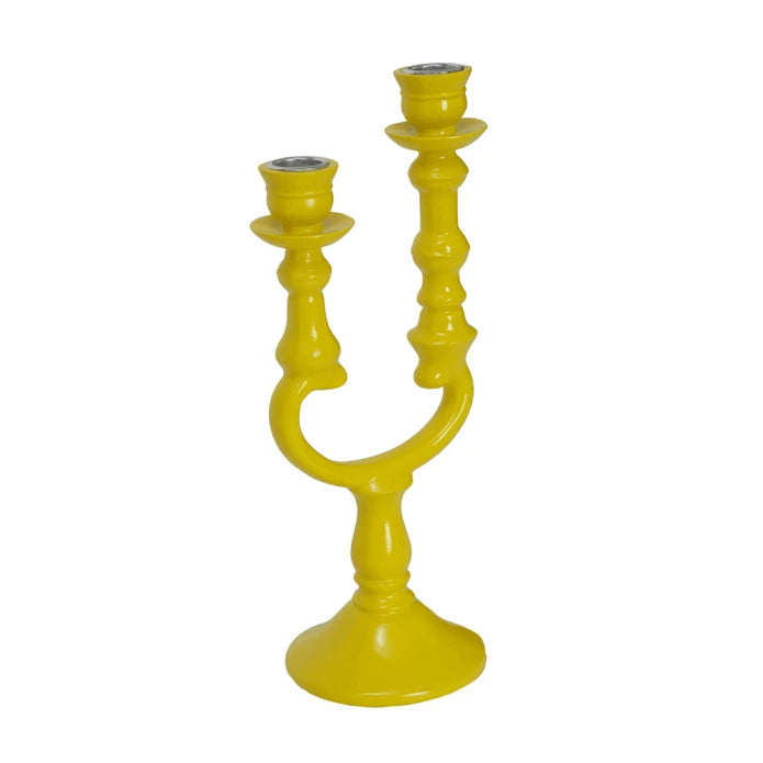 Karaca Home Pop-Art 2-Set Yellow Candlestick 300.22.02.0528 -  Candle Holders - ebarza Furniture UAE | Shop Modern Furniture in Abu Dhabi & Dubai - مفروشات ايبازرا في الامارات | تسوق اثاث عصري وديكورات مميزة في دبي وابوظبي
