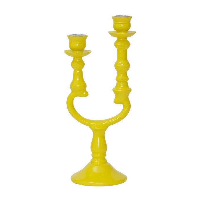 Karaca Home Pop-Art 2-Set Yellow Candlestick 300.22.02.0528 -  Candle Holders - ebarza Furniture UAE | Shop Modern Furniture in Abu Dhabi & Dubai - مفروشات ايبازرا في الامارات | تسوق اثاث عصري وديكورات مميزة في دبي وابوظبي