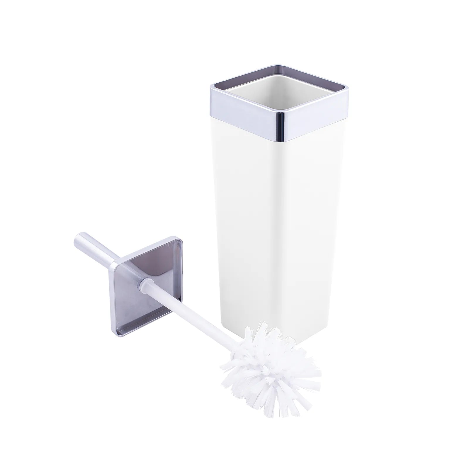 Karaca Home White/Silver 5 Piece Square Bathroom Set 300.21.02.0025 -  Bathroom Accessories - ebarza Furniture UAE | Shop Modern Furniture in Abu Dhabi & Dubai - مفروشات ايبازرا في الامارات | تسوق اثاث عصري وديكورات مميزة في دبي وابوظبي