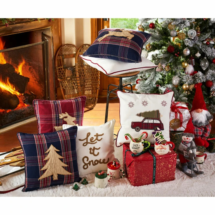 Karaca Home Woodland Dark Blue Wooded Cozy Pillow 45X45 Cm 200.19.01.1030 -  Cushions - ebarza Furniture UAE | Shop Modern Furniture in Abu Dhabi & Dubai - مفروشات ايبازرا في الامارات | تسوق اثاث عصري وديكورات مميزة في دبي وابوظبي