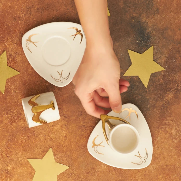 Karaca İkon Set Of 2 Porcelain Coffee Cups 80 Ml 153.03.06.6522 -  Coffee Sets - ebarza Furniture UAE | Shop Modern Furniture in Abu Dhabi & Dubai - مفروشات ايبازرا في الامارات | تسوق اثاث عصري وديكورات مميزة في دبي وابوظبي