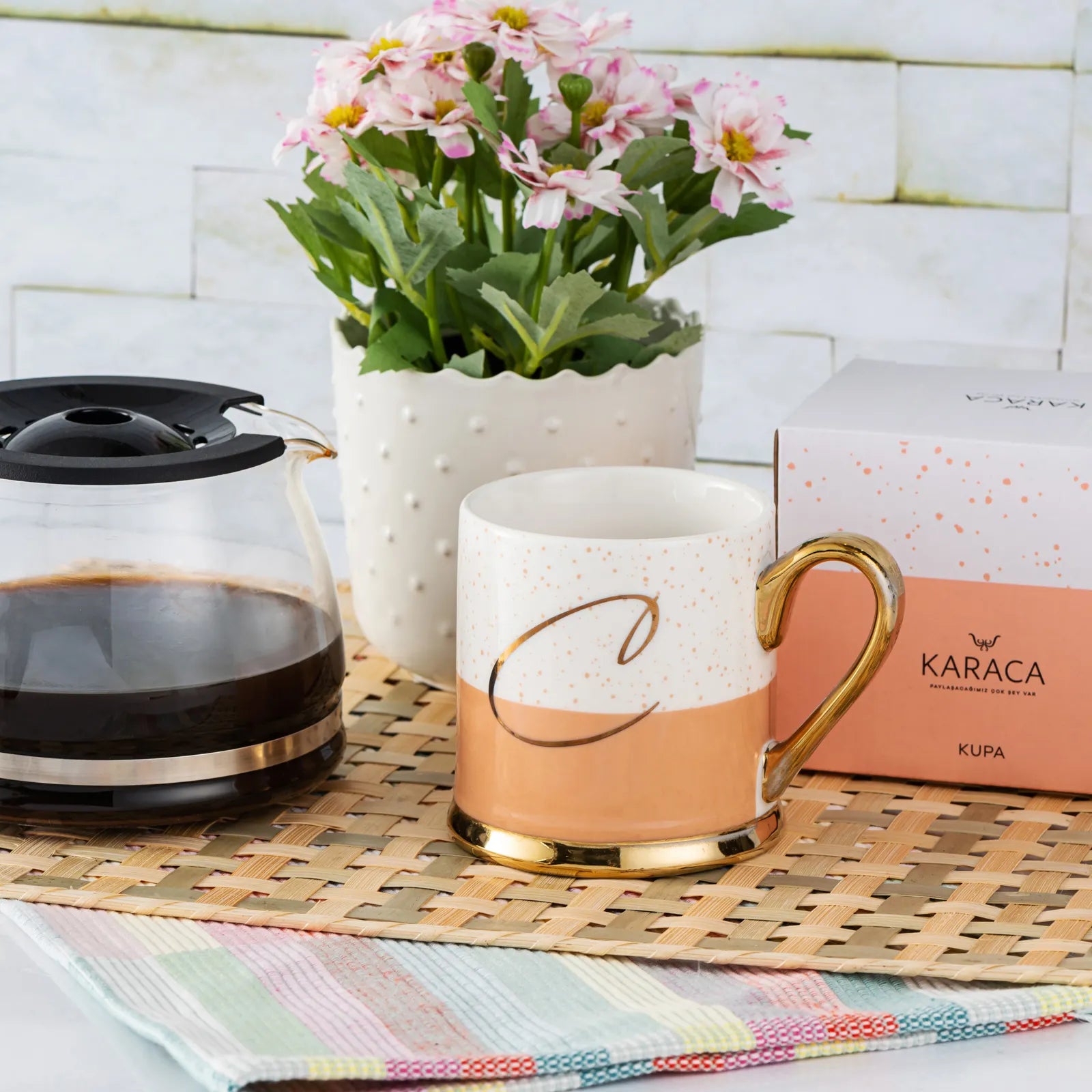 Karaca Letter C Mug 153.03.06.1610 -  Mugs - ebarza Furniture UAE | Shop Modern Furniture in Abu Dhabi & Dubai - مفروشات ايبازرا في الامارات | تسوق اثاث عصري وديكورات مميزة في دبي وابوظبي