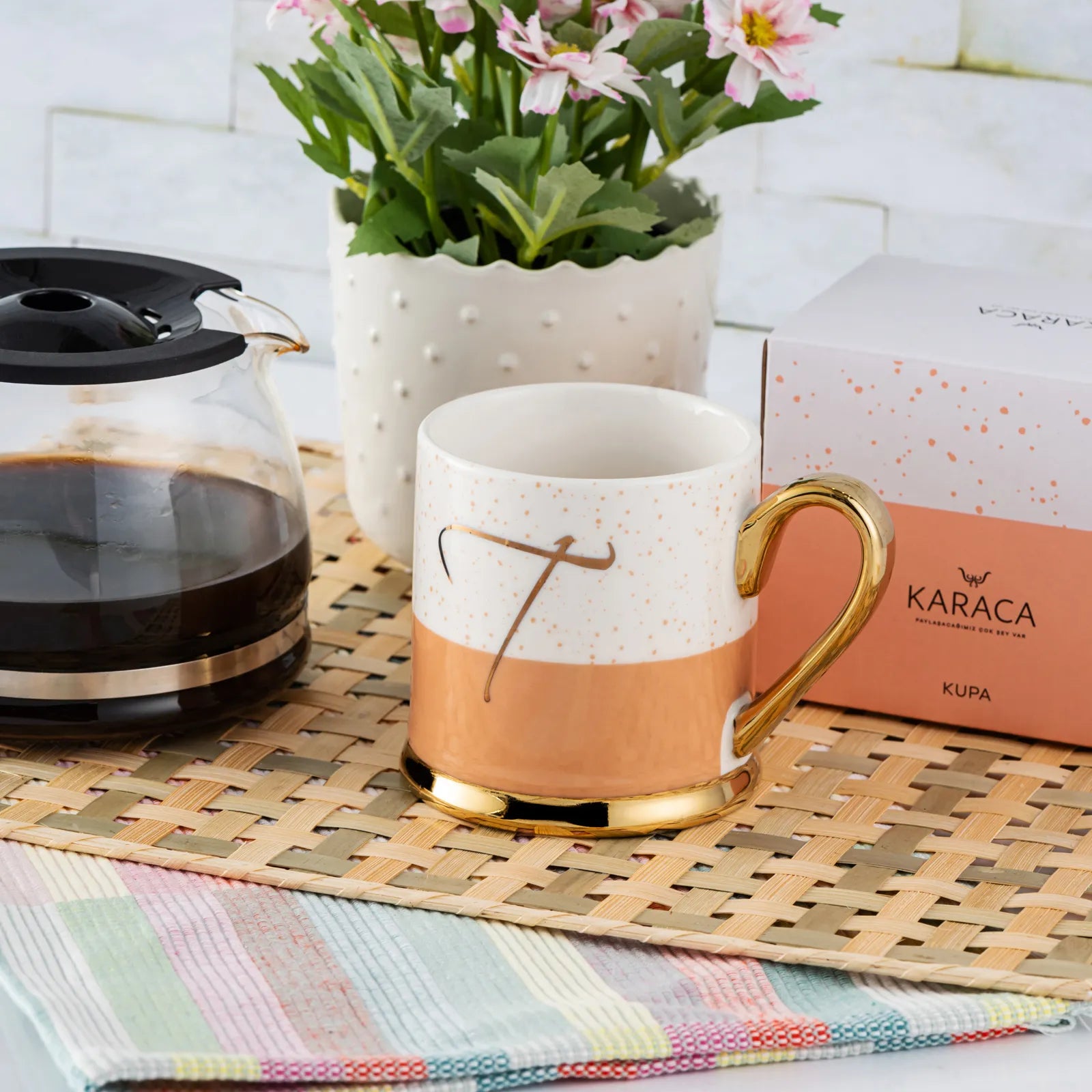 Karaca Letter T Mug  153.03.06.1626 -  Mugs - ebarza Furniture UAE | Shop Modern Furniture in Abu Dhabi & Dubai - مفروشات ايبازرا في الامارات | تسوق اثاث عصري وديكورات مميزة في دبي وابوظبي