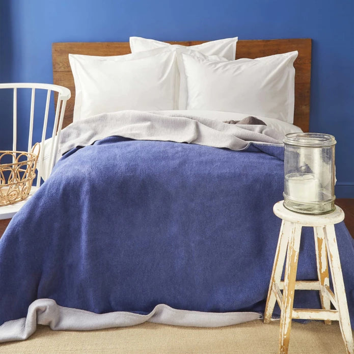 Karaca Nautica Home Jetty Navy Blue grey Double-Sided Single Cotton Blanket  180.01.01.0449 -  Blankets - ebarza Furniture UAE | Shop Modern Furniture in Abu Dhabi & Dubai - مفروشات ايبازرا في الامارات | تسوق اثاث عصري وديكورات مميزة في دبي وابوظبي