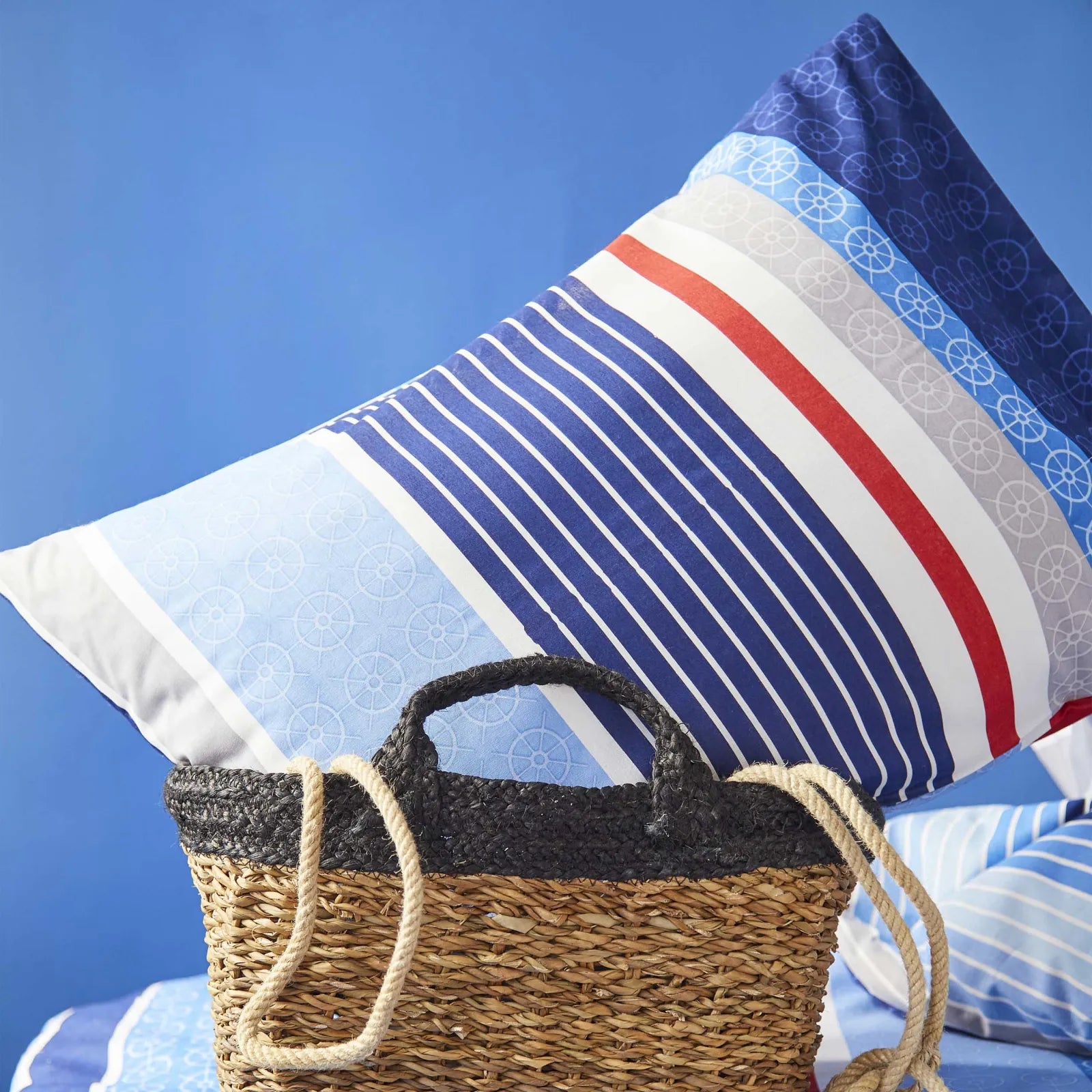 Karaca Nautica Home Spinning Wheels 100% Cotton Double Duvet Cover Set 180.01.01.0315 -  Bedding - ebarza Furniture UAE | Shop Modern Furniture in Abu Dhabi & Dubai - مفروشات ايبازرا في الامارات | تسوق اثاث عصري وديكورات مميزة في دبي وابوظبي