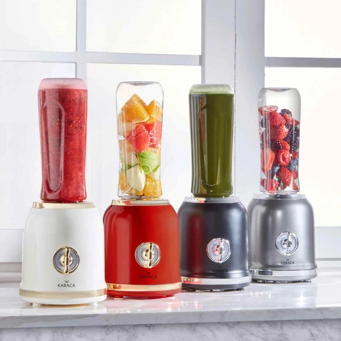 Karaca Retro Personal Personal Smoothie Blender Cream 153.03.06.2449 -  Kitchen Appliances - ebarza Furniture UAE | Shop Modern Furniture in Abu Dhabi & Dubai - مفروشات ايبازرا في الامارات | تسوق اثاث عصري وديكورات مميزة في دبي وابوظبي