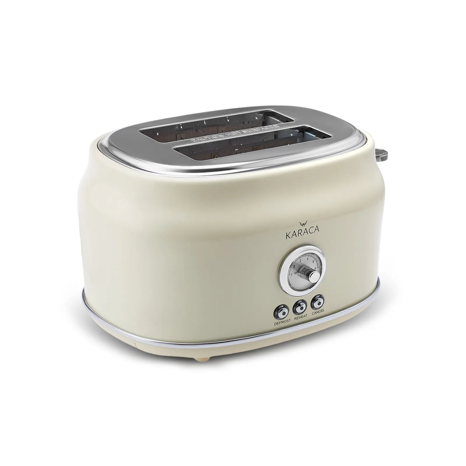 Karaca Retro Toaster Cream 153.03.06.5141 -  Kitchen Appliances - ebarza Furniture UAE | Shop Modern Furniture in Abu Dhabi & Dubai - مفروشات ايبازرا في الامارات | تسوق اثاث عصري وديكورات مميزة في دبي وابوظبي