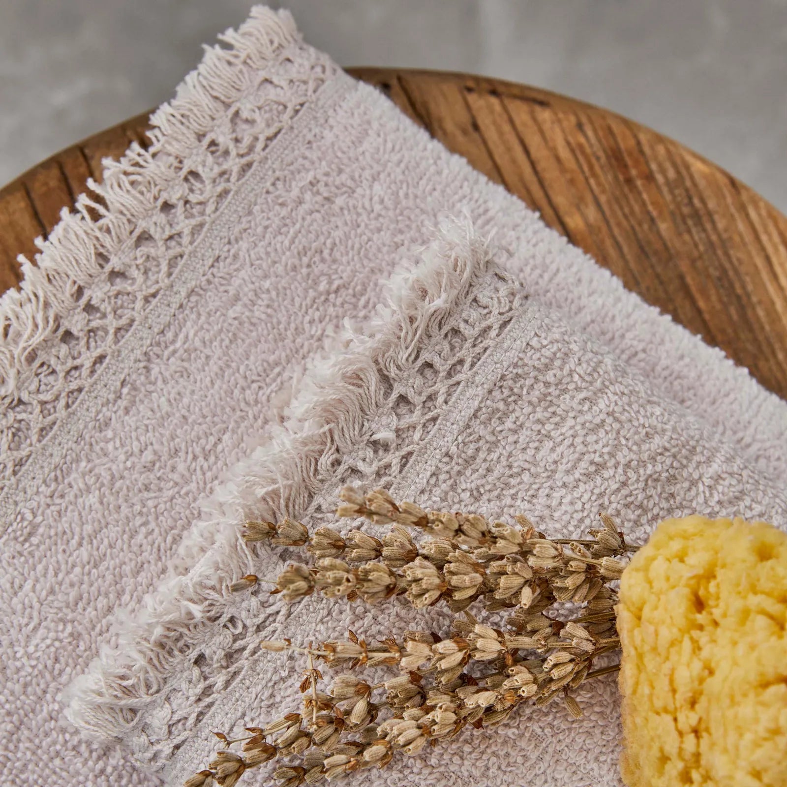 Karaca Sarah Anderson Dania Beige 3-Piece Towel Set 160.02.01.0529 -  Towels - ebarza Furniture UAE | Shop Modern Furniture in Abu Dhabi & Dubai - مفروشات ايبازرا في الامارات | تسوق اثاث عصري وديكورات مميزة في دبي وابوظبي