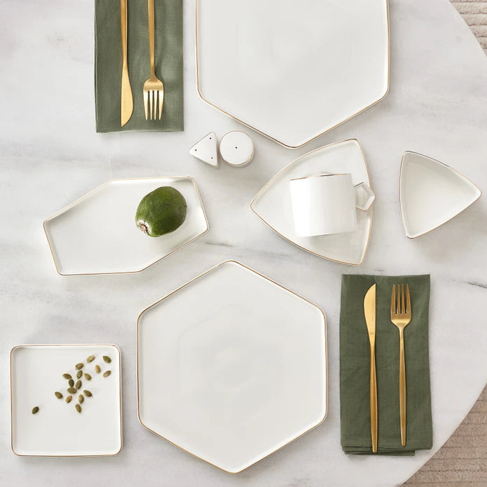 Karaca Streamline Geo Gold 28 Pieces 6 Person Breakfast/Service Set 153.03.08.2349 -  Dinnerware Sets - ebarza Furniture UAE | Shop Modern Furniture in Abu Dhabi & Dubai - مفروشات ايبازرا في الامارات | تسوق اثاث عصري وديكورات مميزة في دبي وابوظبي