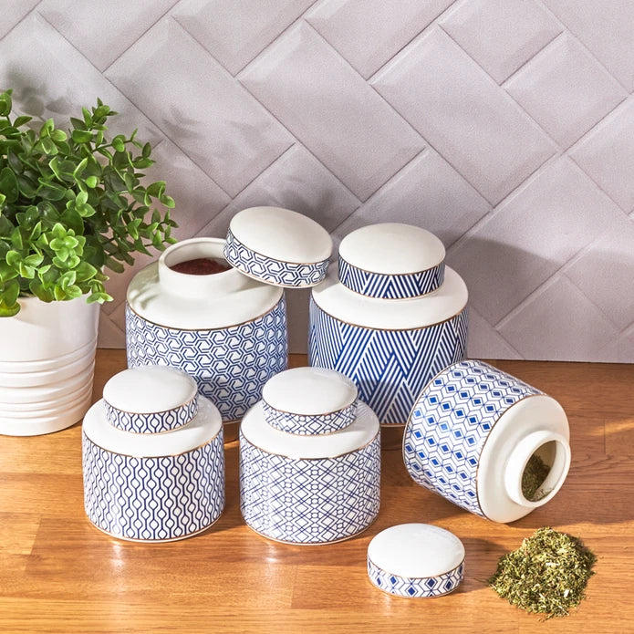 Karaca Tegan Blue 5 Pieces Spice Set 153.03.06.7585 -  Spice Sets - ebarza Furniture UAE | Shop Modern Furniture in Abu Dhabi & Dubai - مفروشات ايبازرا في الامارات | تسوق اثاث عصري وديكورات مميزة في دبي وابوظبي