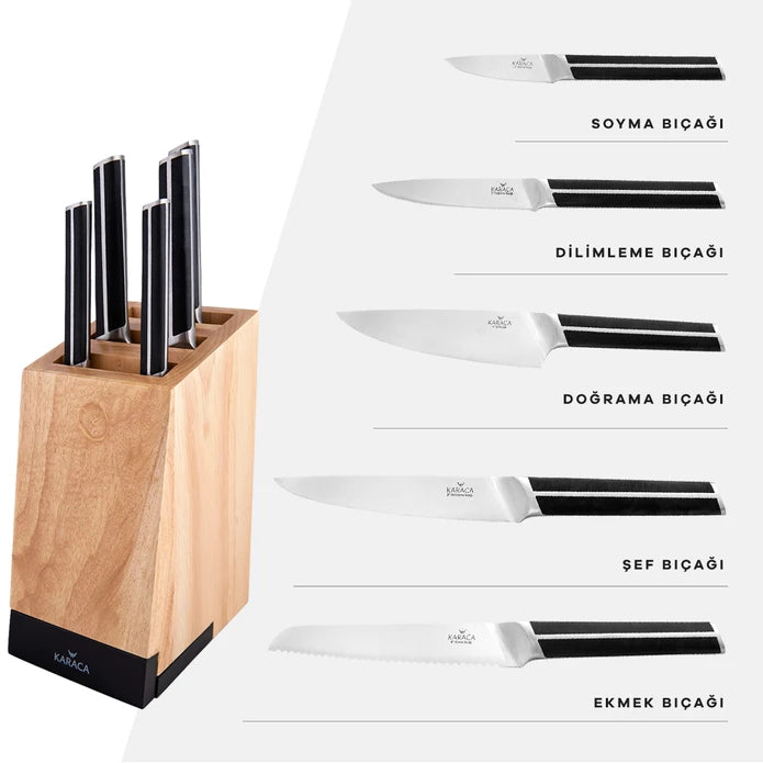 Karaca Teton 6 Piece Knife Set 153.03.06.1414 -  Kitchen Knives - ebarza Furniture UAE | Shop Modern Furniture in Abu Dhabi & Dubai - مفروشات ايبازرا في الامارات | تسوق اثاث عصري وديكورات مميزة في دبي وابوظبي