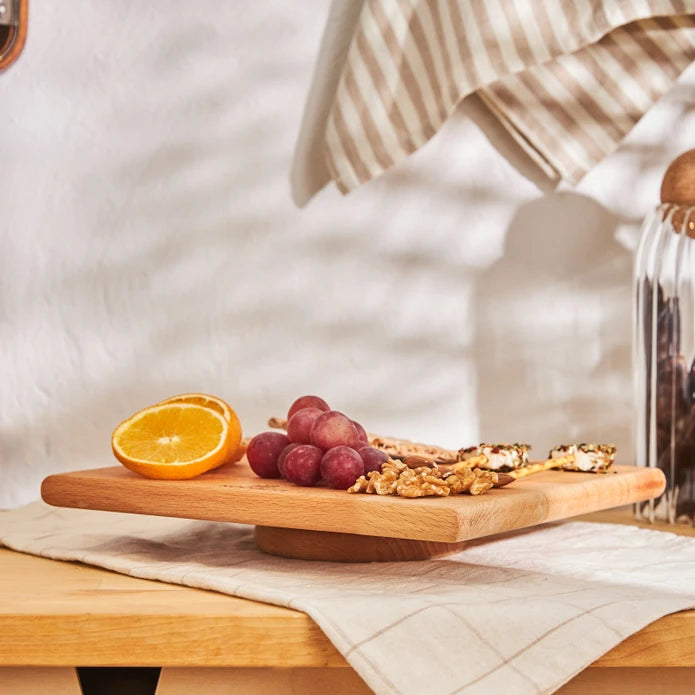 Karaca Urban wood Rotating Serving Board Square 153.03.09.0124 -  Trays - ebarza Furniture UAE | Shop Modern Furniture in Abu Dhabi & Dubai - مفروشات ايبازرا في الامارات | تسوق اثاث عصري وديكورات مميزة في دبي وابوظبي