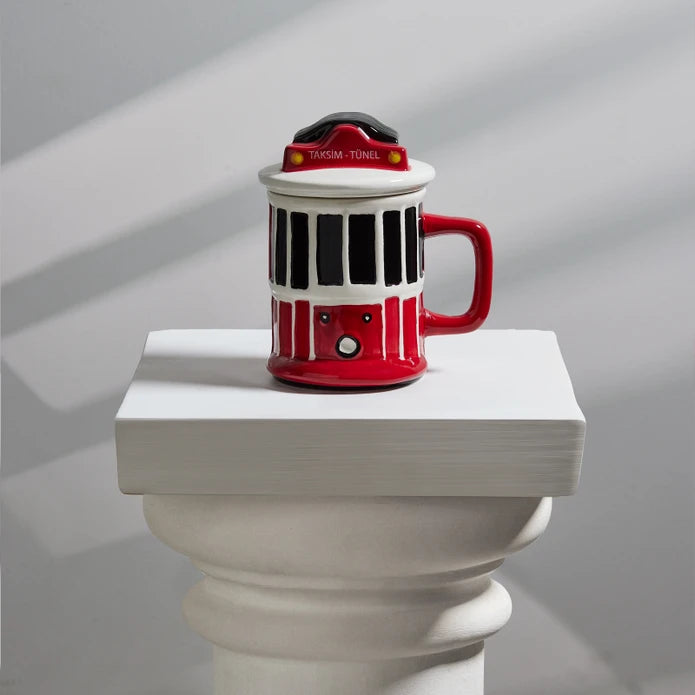 Karaca X İst Collection Taksim Lidded Mug 153.03.06.3924 -  Mugs - ebarza Furniture UAE | Shop Modern Furniture in Abu Dhabi & Dubai - مفروشات ايبازرا في الامارات | تسوق اثاث عصري وديكورات مميزة في دبي وابوظبي