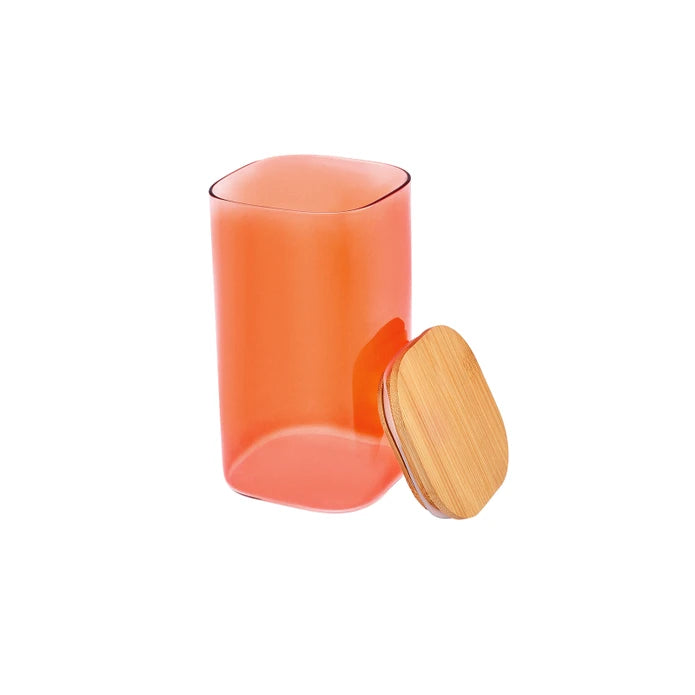 Karaca Zoro Orange Glass Storage Container 153.03.08.3333 -  Spice Sets - ebarza Furniture UAE | Shop Modern Furniture in Abu Dhabi & Dubai - مفروشات ايبازرا في الامارات | تسوق اثاث عصري وديكورات مميزة في دبي وابوظبي