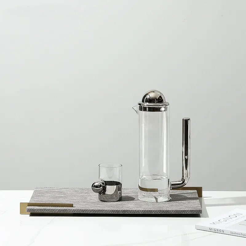 Long Handle Pot Silver - A Fc-Cj2107A -  Drinkware - ebarza Furniture UAE | Shop Modern Furniture in Abu Dhabi & Dubai - مفروشات ايبازرا في الامارات | تسوق اثاث عصري وديكورات مميزة في دبي وابوظبي