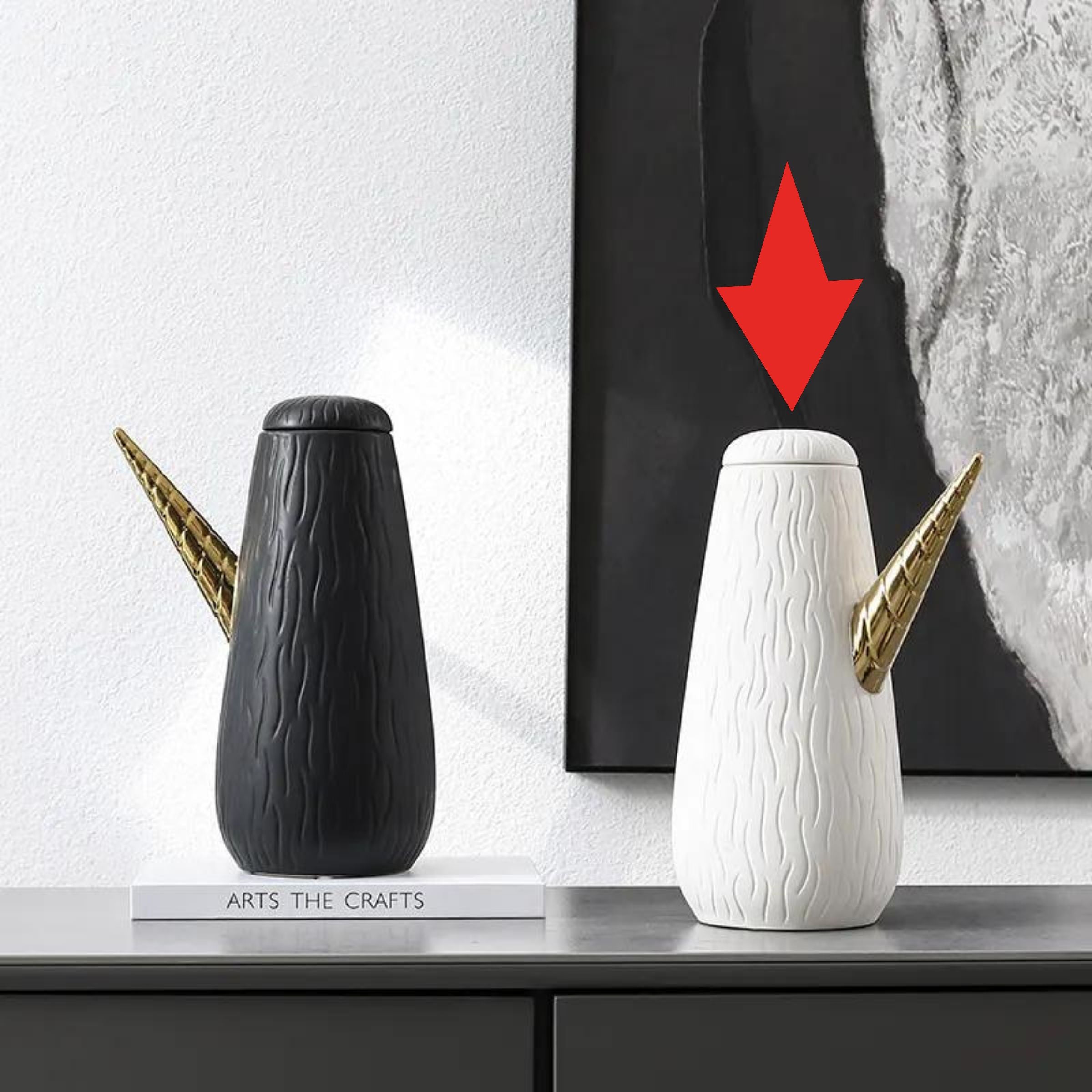 Long Mouth Decorative Pot White-A Fa-D21077A -  Vases - ebarza Furniture UAE | Shop Modern Furniture in Abu Dhabi & Dubai - مفروشات ايبازرا في الامارات | تسوق اثاث عصري وديكورات مميزة في دبي وابوظبي