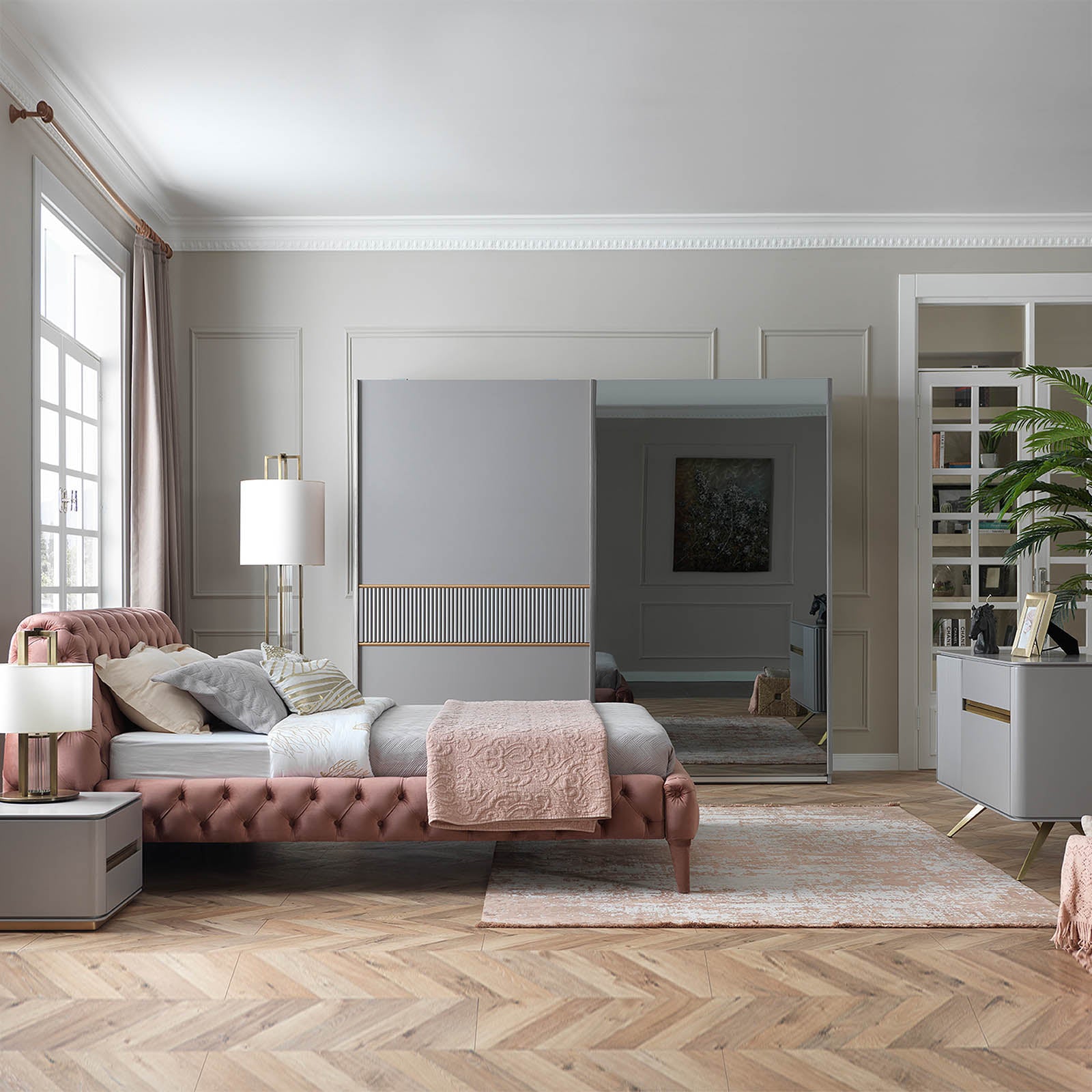 Malena Queen Bedstead Malena001-P-Bed -  Bedsteads - ebarza Furniture UAE | Shop Modern Furniture in Abu Dhabi & Dubai - مفروشات ايبازرا في الامارات | تسوق اثاث عصري وديكورات مميزة في دبي وابوظبي