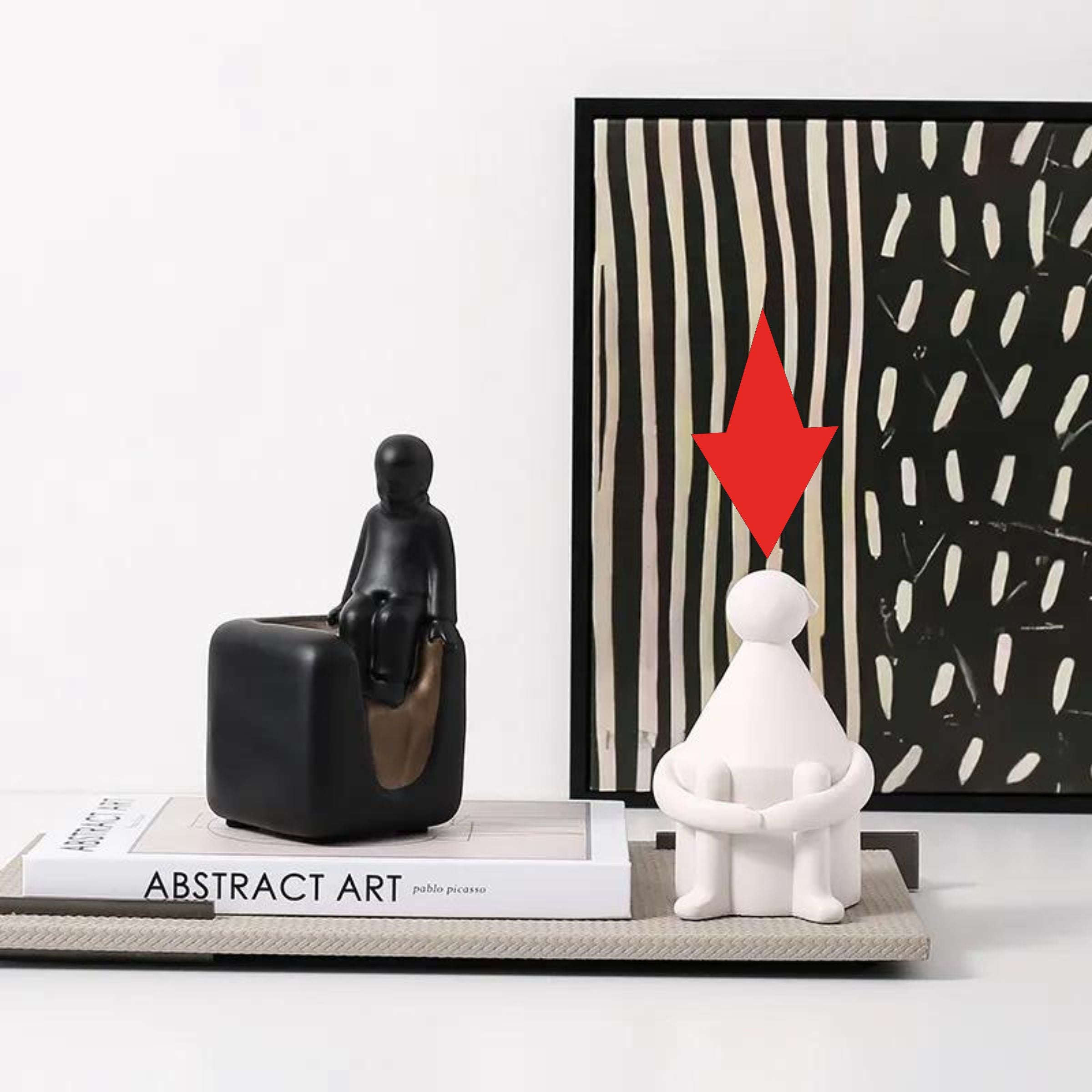 Round Head White Man White Fc-Sz22006A -  Home Decor Figurines - ebarza Furniture UAE | Shop Modern Furniture in Abu Dhabi & Dubai - مفروشات ايبازرا في الامارات | تسوق اثاث عصري وديكورات مميزة في دبي وابوظبي