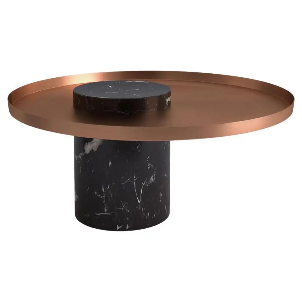 Solid Black Marble Side Table  St8699-70 -  Side Tables - ebarza Furniture UAE | Shop Modern Furniture in Abu Dhabi & Dubai - مفروشات ايبازرا في الامارات | تسوق اثاث عصري وديكورات مميزة في دبي وابوظبي