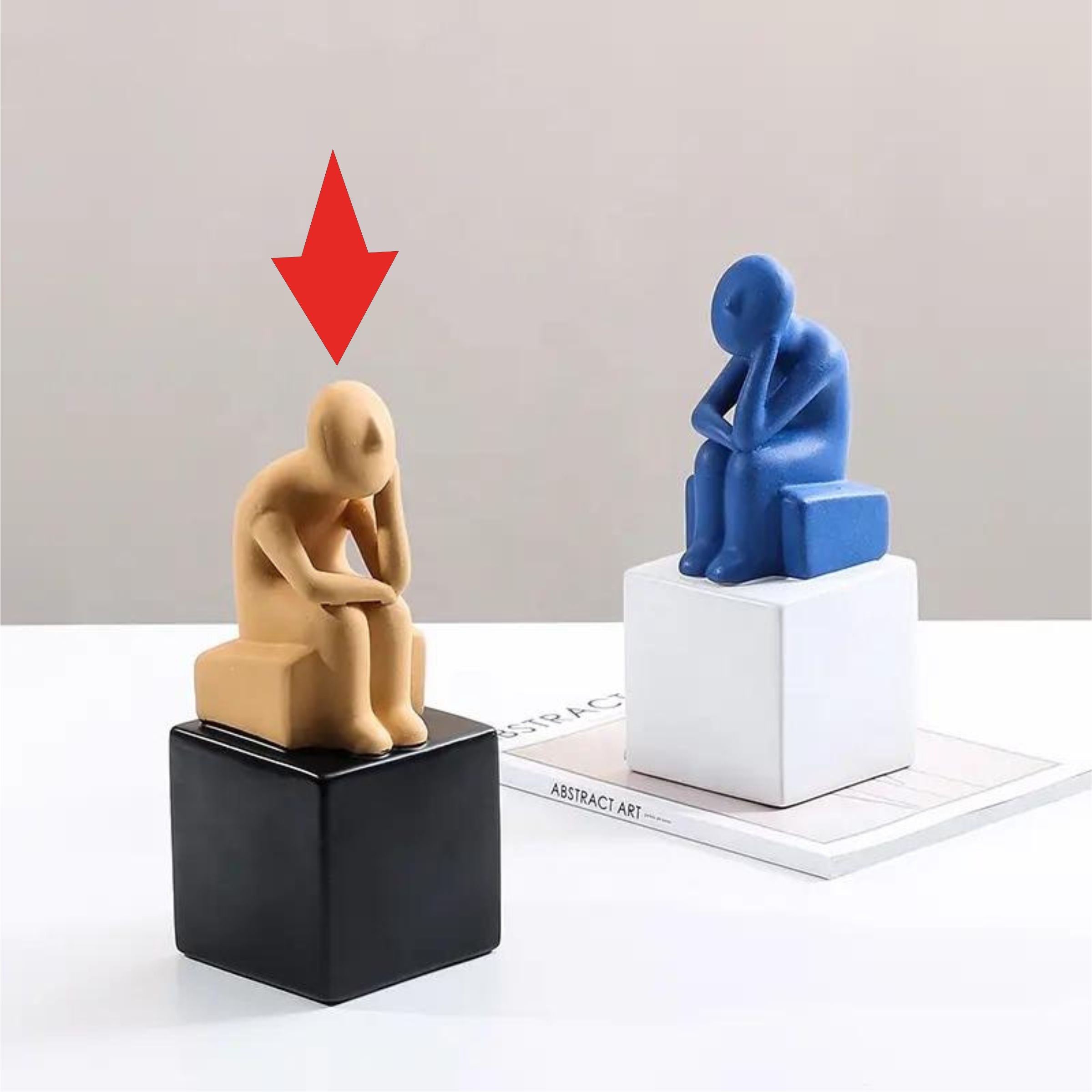 Thinking Man - Yellow  Fd-D22015 -  Home Decor Figurines - ebarza Furniture UAE | Shop Modern Furniture in Abu Dhabi & Dubai - مفروشات ايبازرا في الامارات | تسوق اثاث عصري وديكورات مميزة في دبي وابوظبي