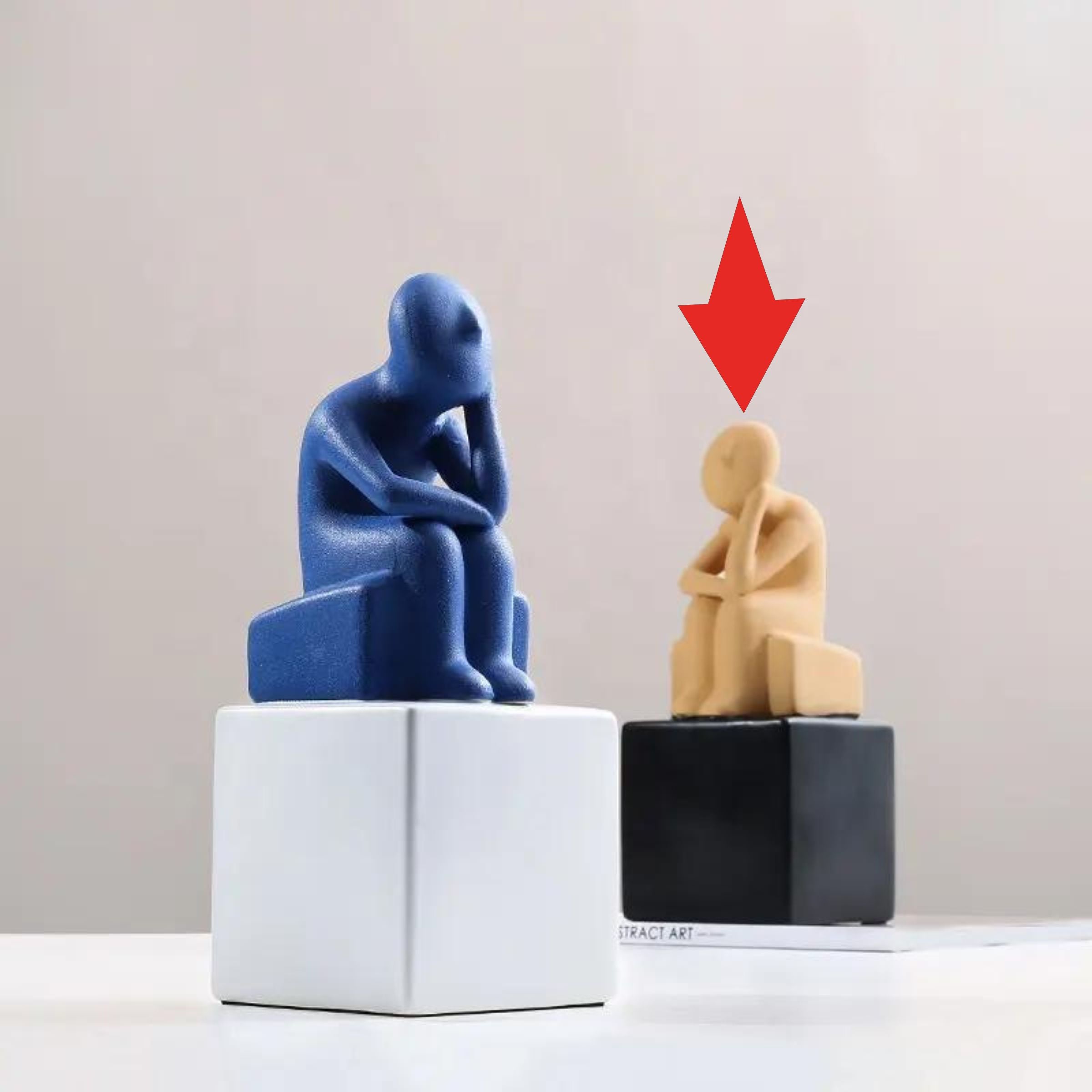 Thinking Man - Yellow  Fd-D22015 -  Home Decor Figurines - ebarza Furniture UAE | Shop Modern Furniture in Abu Dhabi & Dubai - مفروشات ايبازرا في الامارات | تسوق اثاث عصري وديكورات مميزة في دبي وابوظبي